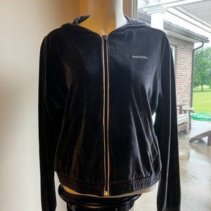 Adidas Jacket Velour Like New Dark Gray Size Large
